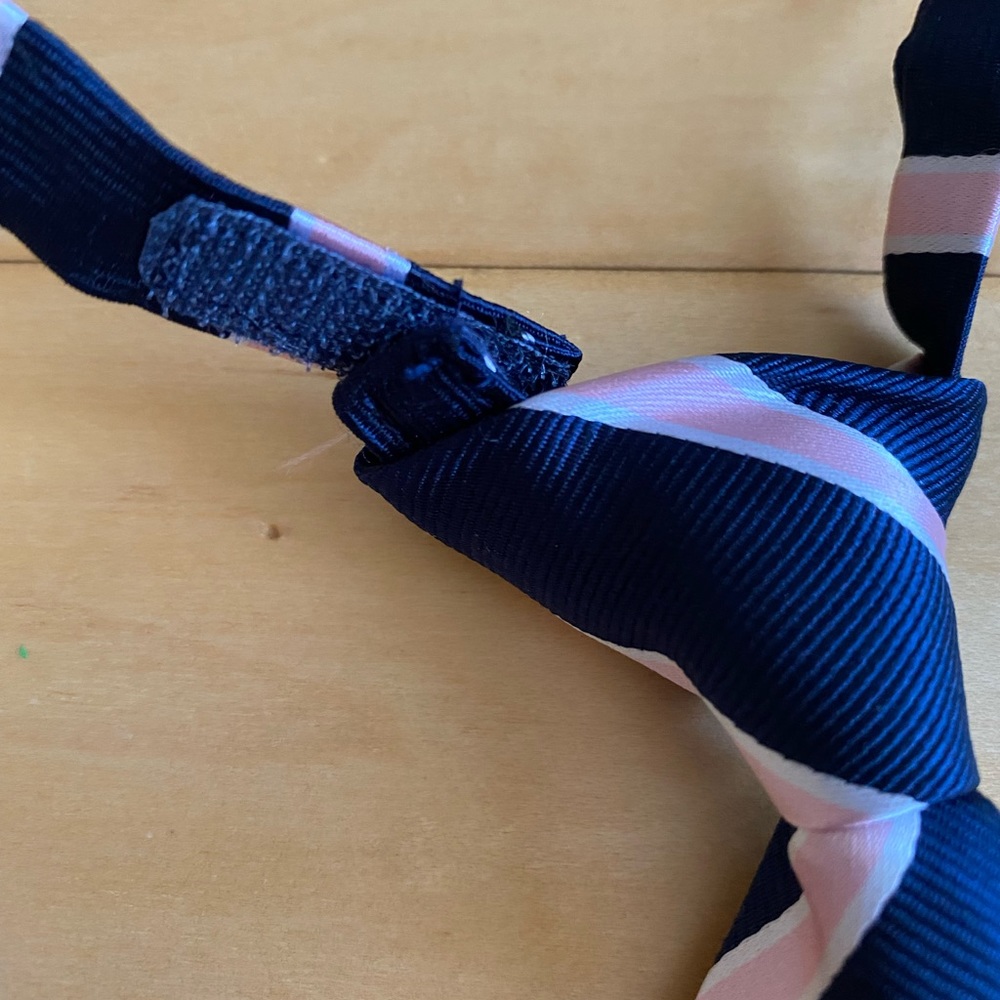 Gymboree Navy and Pink Striped Tie with Velcro Closure - Picture 6 of 7